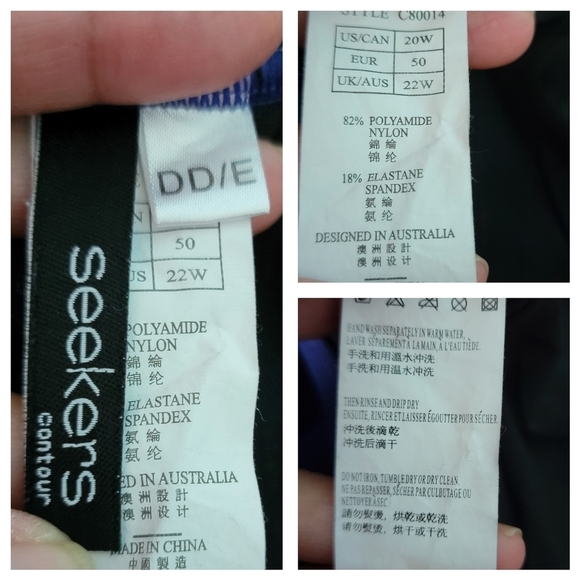 Seekers Contour Australia Blue Floral One Piece Swimsuit Sz 20W Cups DD/E Beachy - Picture 11 of 12